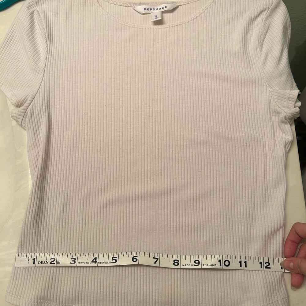 White Ribbed Crop Top - Picture 7 of 7